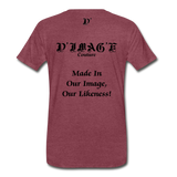 D'IMAG'E Couture Wordmark & Slogan Men's Premium T-Shirt - heather burgundy