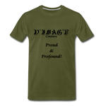 D'IMAG'E Couture Wordmark & Slogan Men's Premium T-Shirt - olive green