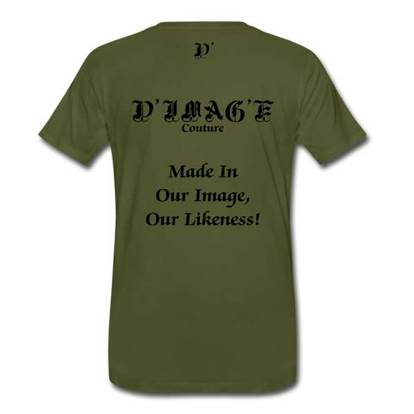 D'IMAG'E Couture Wordmark & Slogan Men's Premium T-Shirt - olive green