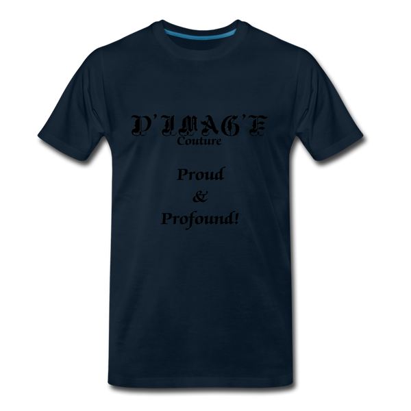 D'IMAG'E Couture Wordmark & Slogan Men's Premium T-Shirt - deep navy