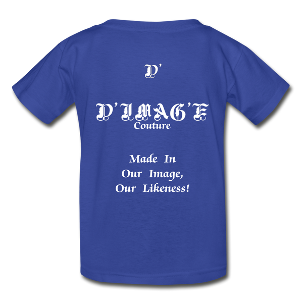 D'IMAG'E Legacy Wordmark & Slogan Hanes Youth Tagless T-Shirt - royal blue