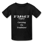 D'IMAG'E Legacy Wordmark & Slogan Hanes Youth Tagless T-Shirt - black