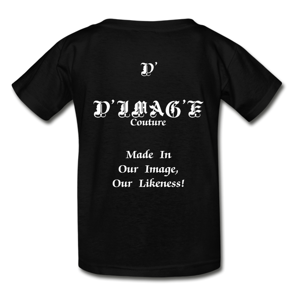 D'IMAG'E Legacy Wordmark & Slogan Hanes Youth Tagless T-Shirt - black