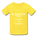 D'IMAG'E Legacy Wordmark & Slogan Hanes Youth Tagless T-Shirt - yellow