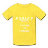 D'IMAG'E Legacy Wordmark & Slogan Hanes Youth Tagless T-Shirt - yellow