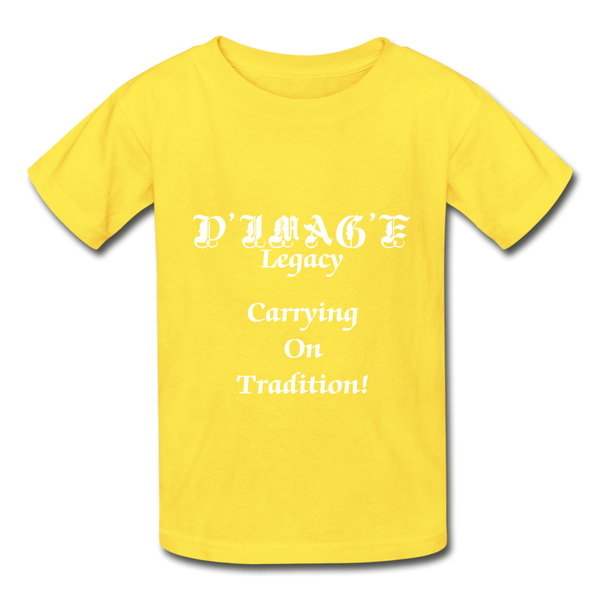 D'IMAG'E Legacy Wordmark & Slogan Hanes Youth Tagless T-Shirt - yellow