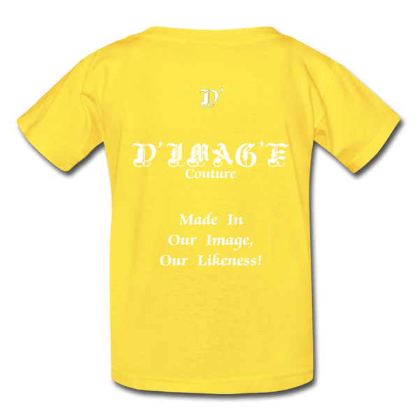 D'IMAG'E Legacy Wordmark & Slogan Hanes Youth Tagless T-Shirt - yellow