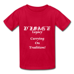 D'IMAG'E Legacy Wordmark & Slogan Hanes Youth Tagless T-Shirt - red