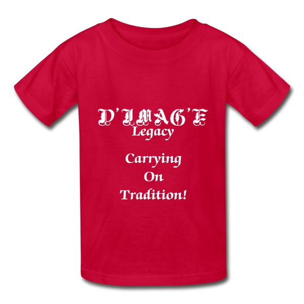 D'IMAG'E Legacy Wordmark & Slogan Hanes Youth Tagless T-Shirt - red