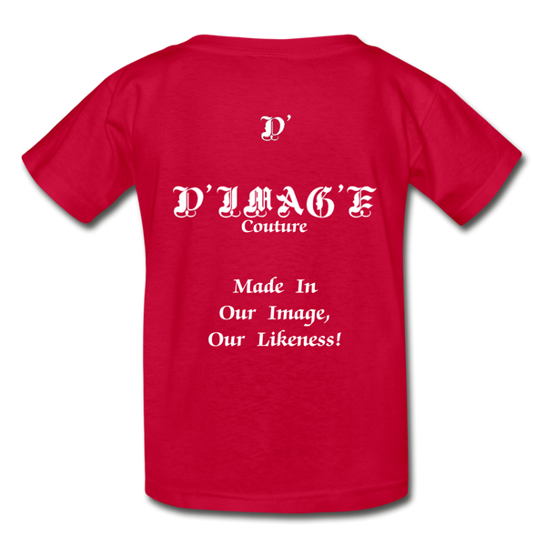 D'IMAG'E Legacy Wordmark & Slogan Hanes Youth Tagless T-Shirt - red