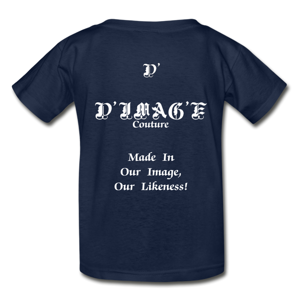 D'IMAG'E Legacy Wordmark & Slogan Hanes Youth Tagless T-Shirt - navy