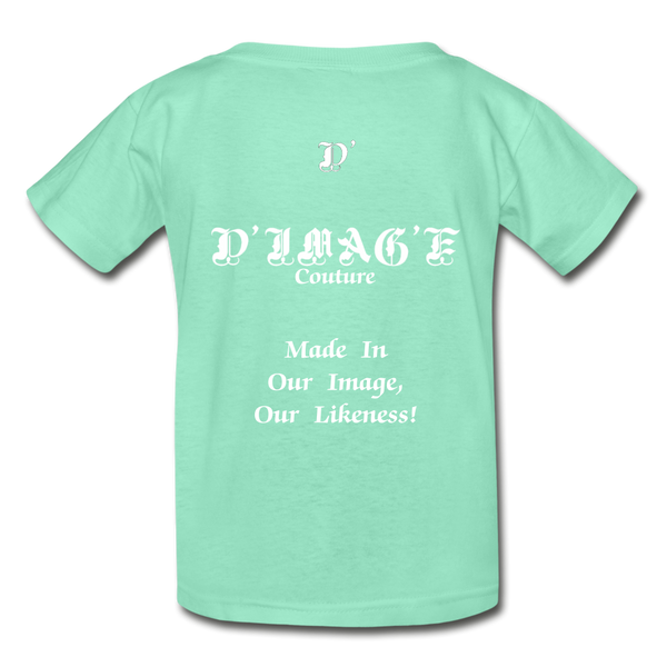 D'IMAG'E Legacy Wordmark & Slogan Hanes Youth Tagless T-Shirt - deep mint