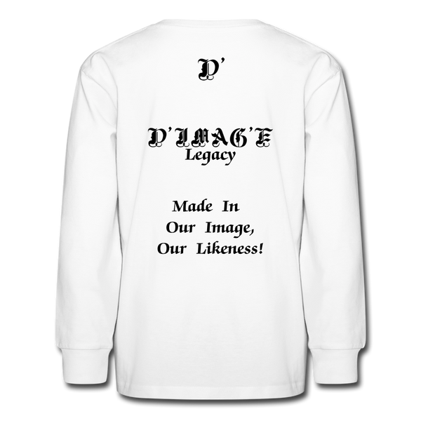 D'IMAG'E Legacy Youth Happy Juneteenth-In Living Color Premium Long Sleeve T-Shirt - white