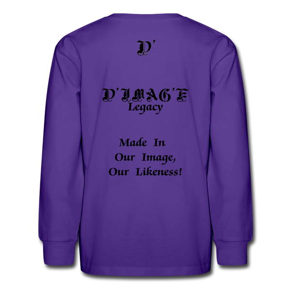 D'IMAG'E Legacy Youth Happy Juneteenth-In Living Color Premium Long Sleeve T-Shirt - dark purple