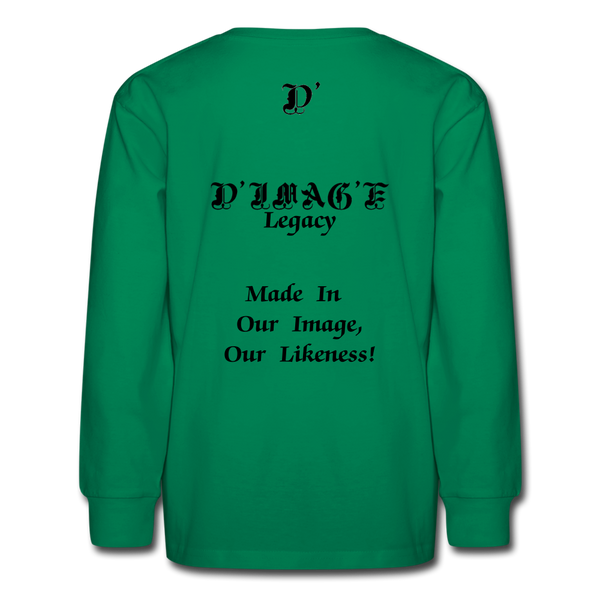 D'IMAG'E Legacy Youth Happy Juneteenth-In Living Color Premium Long Sleeve T-Shirt - kelly green