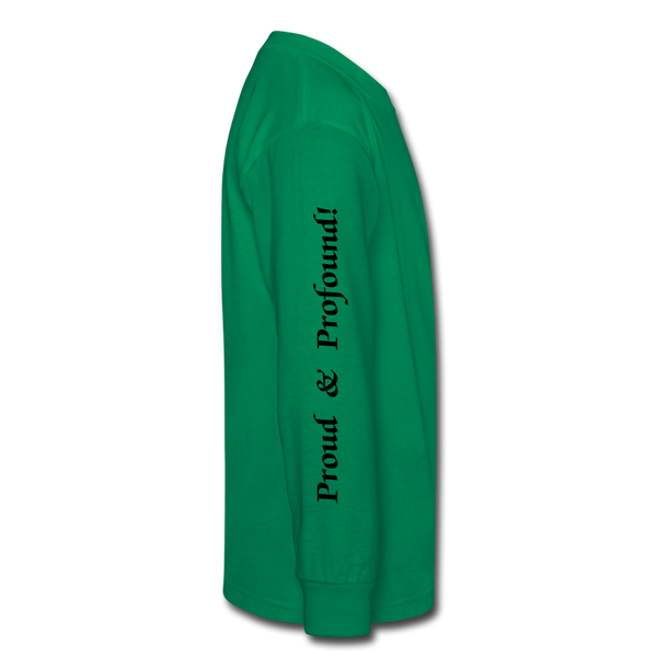 D'IMAG'E Legacy Youth Happy Juneteenth-In Living Color Premium Long Sleeve T-Shirt - kelly green