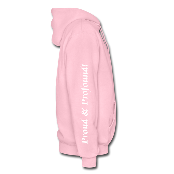 D'IMAG'E Couture Wordmark + Slogan Heavy Blend Adult Hoodie - light pink