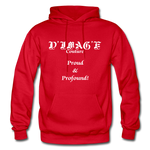 D'IMAG'E Couture Wordmark + Slogan Heavy Blend Adult Hoodie - red