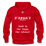 D'IMAG'E Couture Wordmark + Slogan Heavy Blend Adult Hoodie - red