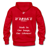 D'IMAG'E Couture Wordmark + Slogan Heavy Blend Adult Hoodie - red