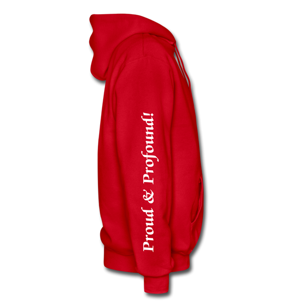 D'IMAG'E Couture Wordmark + Slogan Heavy Blend Adult Hoodie - red