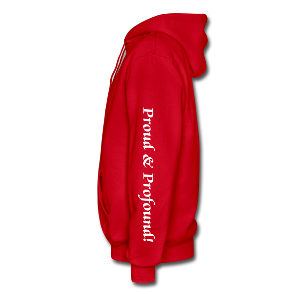 D'IMAG'E Couture Wordmark + Slogan Heavy Blend Adult Hoodie - red