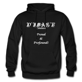 D'IMAG'E Couture Wordmark + Slogan Heavy Blend Adult Hoodie - black