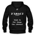 D'IMAG'E Couture Wordmark + Slogan Heavy Blend Adult Hoodie - black