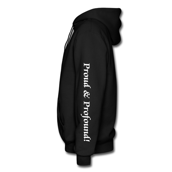 D'IMAG'E Couture Wordmark + Slogan Heavy Blend Adult Hoodie - black