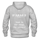 D'IMAG'E Couture Wordmark + Slogan Heavy Blend Adult Hoodie - heather gray