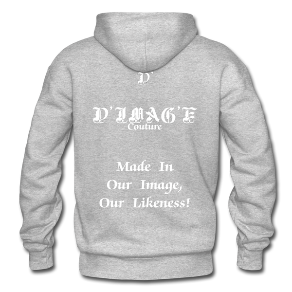 D'IMAG'E Couture Wordmark + Slogan Heavy Blend Adult Hoodie - heather gray