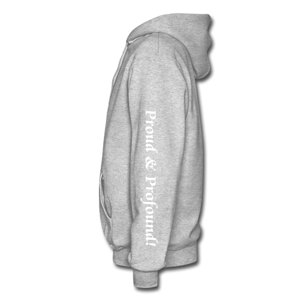 D'IMAG'E Couture Wordmark + Slogan Heavy Blend Adult Hoodie - heather gray