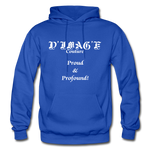 D'IMAG'E Couture Wordmark + Slogan Heavy Blend Adult Hoodie - royal blue