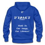 D'IMAG'E Couture Wordmark + Slogan Heavy Blend Adult Hoodie - royal blue