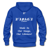 D'IMAG'E Couture Wordmark + Slogan Heavy Blend Adult Hoodie - royal blue