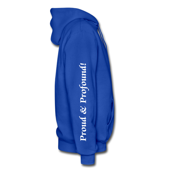 D'IMAG'E Couture Wordmark + Slogan Heavy Blend Adult Hoodie - royal blue