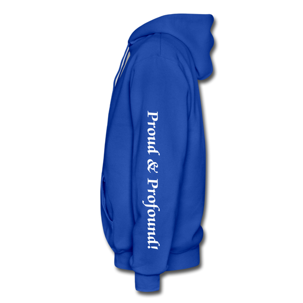 D'IMAG'E Couture Wordmark + Slogan Heavy Blend Adult Hoodie - royal blue