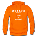 D'IMAG'E Couture Wordmark + Slogan Heavy Blend Adult Hoodie - orange