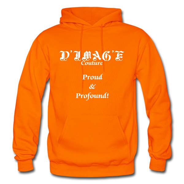 D'IMAG'E Couture Wordmark + Slogan Heavy Blend Adult Hoodie - orange