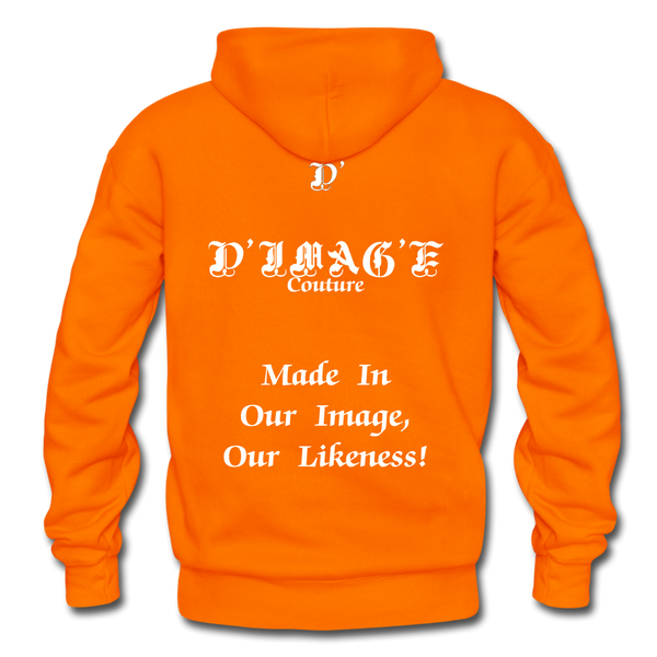 D'IMAG'E Couture Wordmark + Slogan Heavy Blend Adult Hoodie - orange