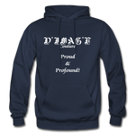 D'IMAG'E Couture Wordmark + Slogan Heavy Blend Adult Hoodie - navy