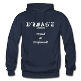 D'IMAG'E Couture Wordmark + Slogan Heavy Blend Adult Hoodie - navy