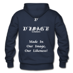 D'IMAG'E Couture Wordmark + Slogan Heavy Blend Adult Hoodie - navy