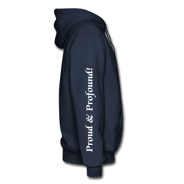 D'IMAG'E Couture Wordmark + Slogan Heavy Blend Adult Hoodie - navy