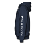 D'IMAG'E Couture Wordmark + Slogan Heavy Blend Adult Hoodie - navy