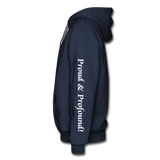 D'IMAG'E Couture Wordmark + Slogan Heavy Blend Adult Hoodie - navy