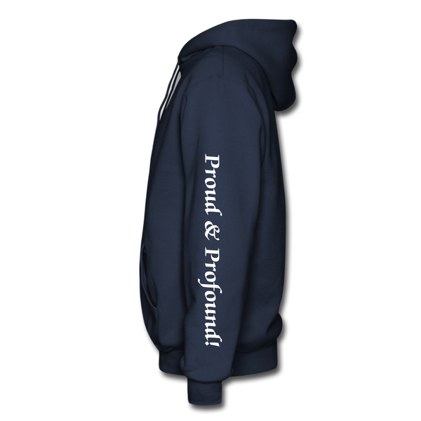 D'IMAG'E Couture Wordmark + Slogan Heavy Blend Adult Hoodie - navy