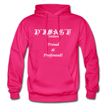 D'IMAG'E Couture Wordmark + Slogan Heavy Blend Adult Hoodie - fuchsia