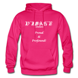 D'IMAG'E Couture Wordmark + Slogan Heavy Blend Adult Hoodie - fuchsia