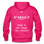 D'IMAG'E Couture Wordmark + Slogan Heavy Blend Adult Hoodie - fuchsia